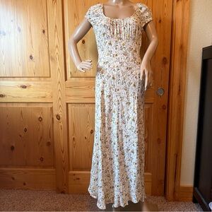 Y2K The Workshop Maxi Dress Women M Floral Babydoll Milkmaid Cottagecore